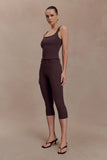 Blanca Stretch Crepe Cami Top Chocolate