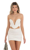 Corset Two Skirt Piece Set in White