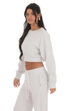 Cropped Jumper in Heather Grey