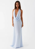 Elysia Chiffon Maxi Dress Baby Blue