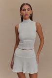 Indy Pointelle Knit Mini Skirt Ivory