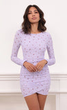 Open Back Floral Dress in Lavender