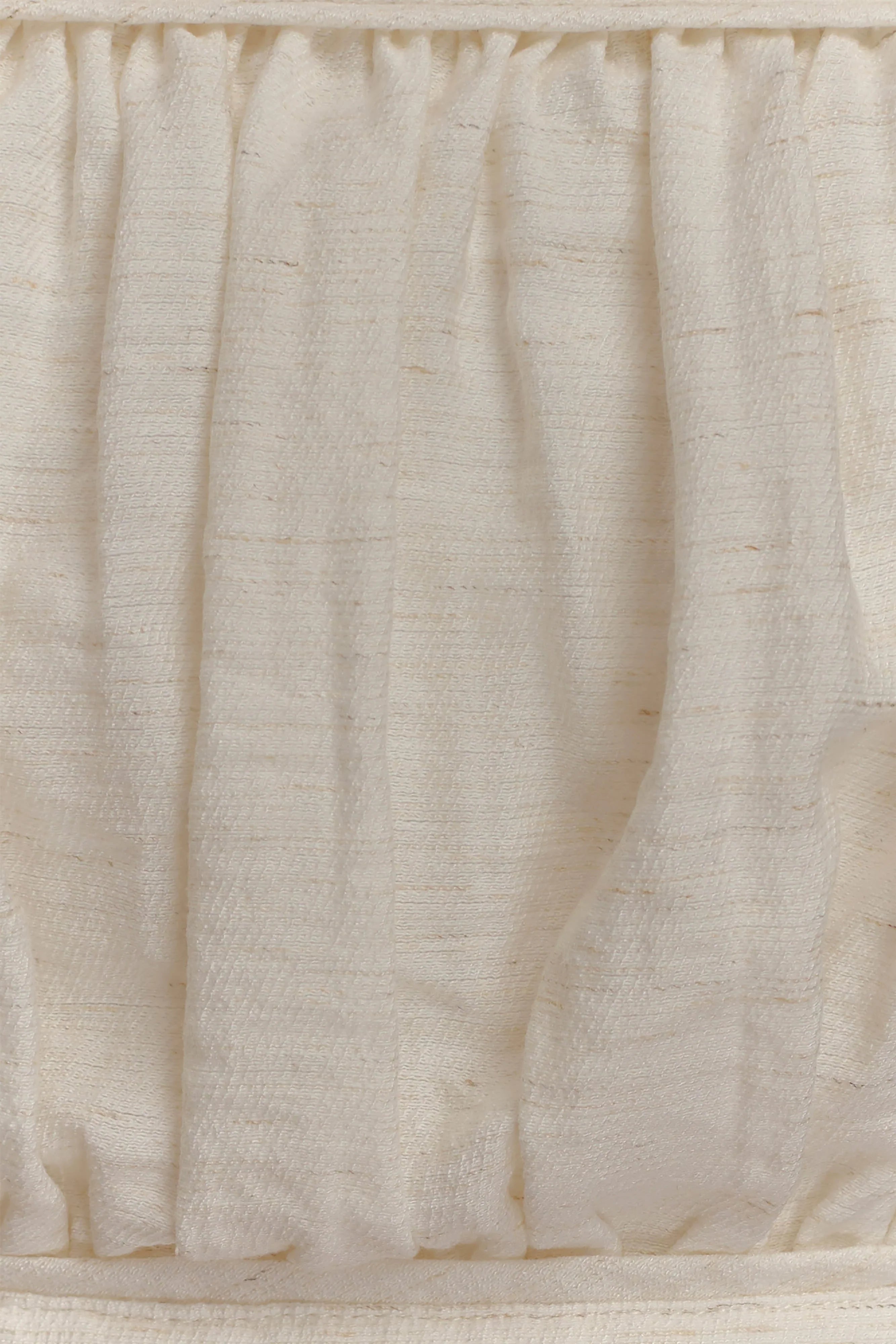 Scottie Shirred Linen Bandeau Oat Marle