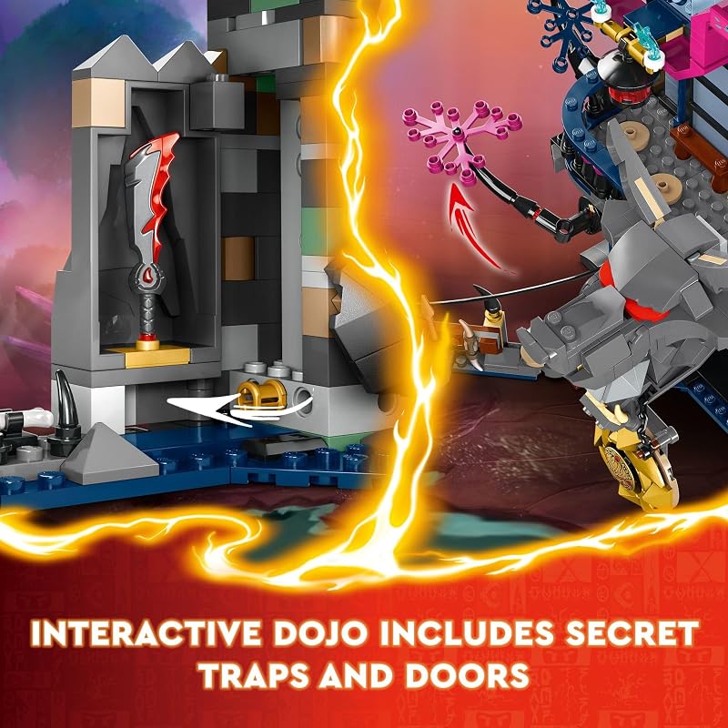 LEGO Ninjago Wolf Mask Shadow Dojo Building Toy Pretend Play Ninja Figures Playset Toys for Boys Girls Ages 9 Years W 8 Minifigures 71813