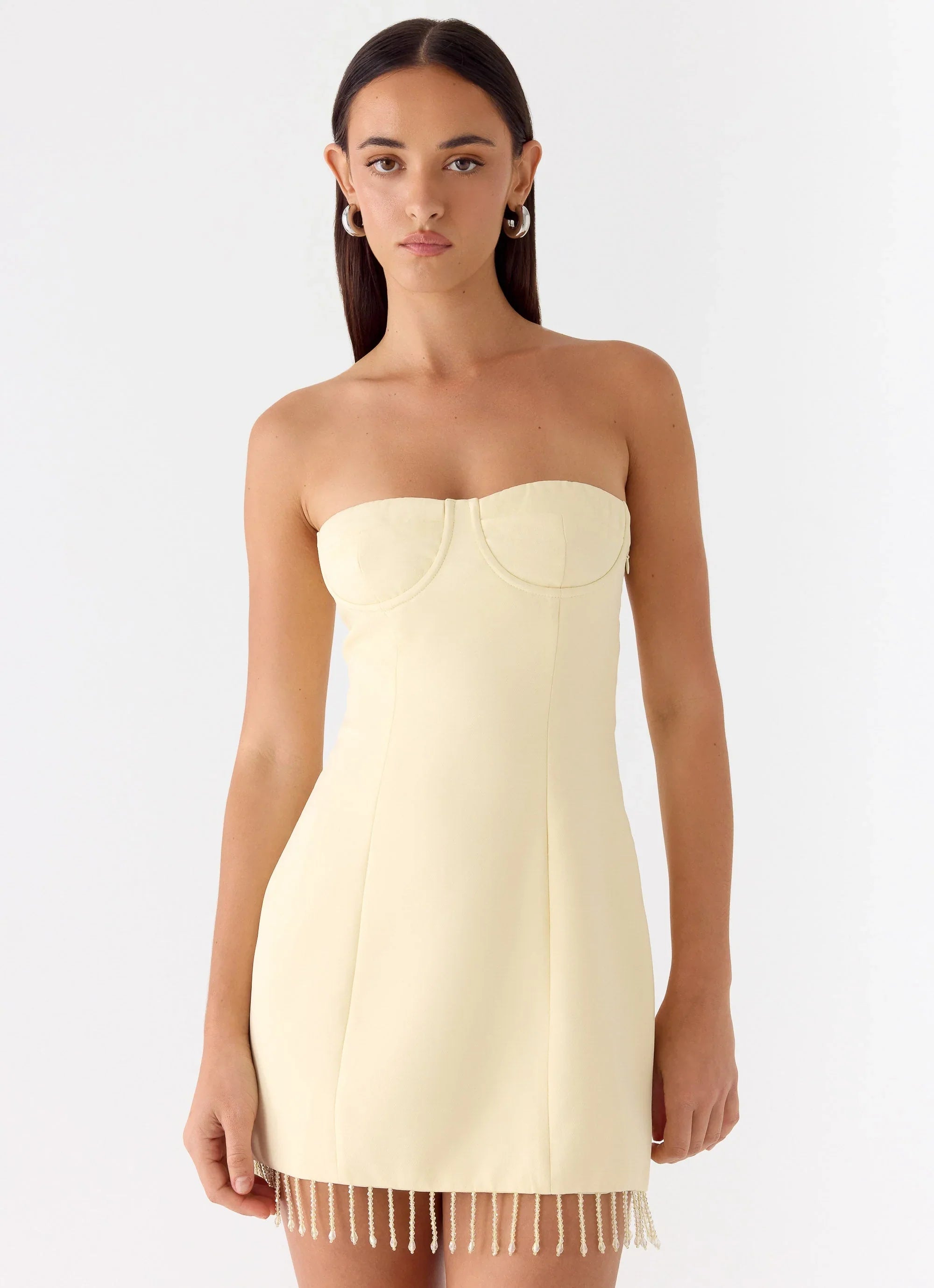 Arista Strapless Mini Dress Yellow