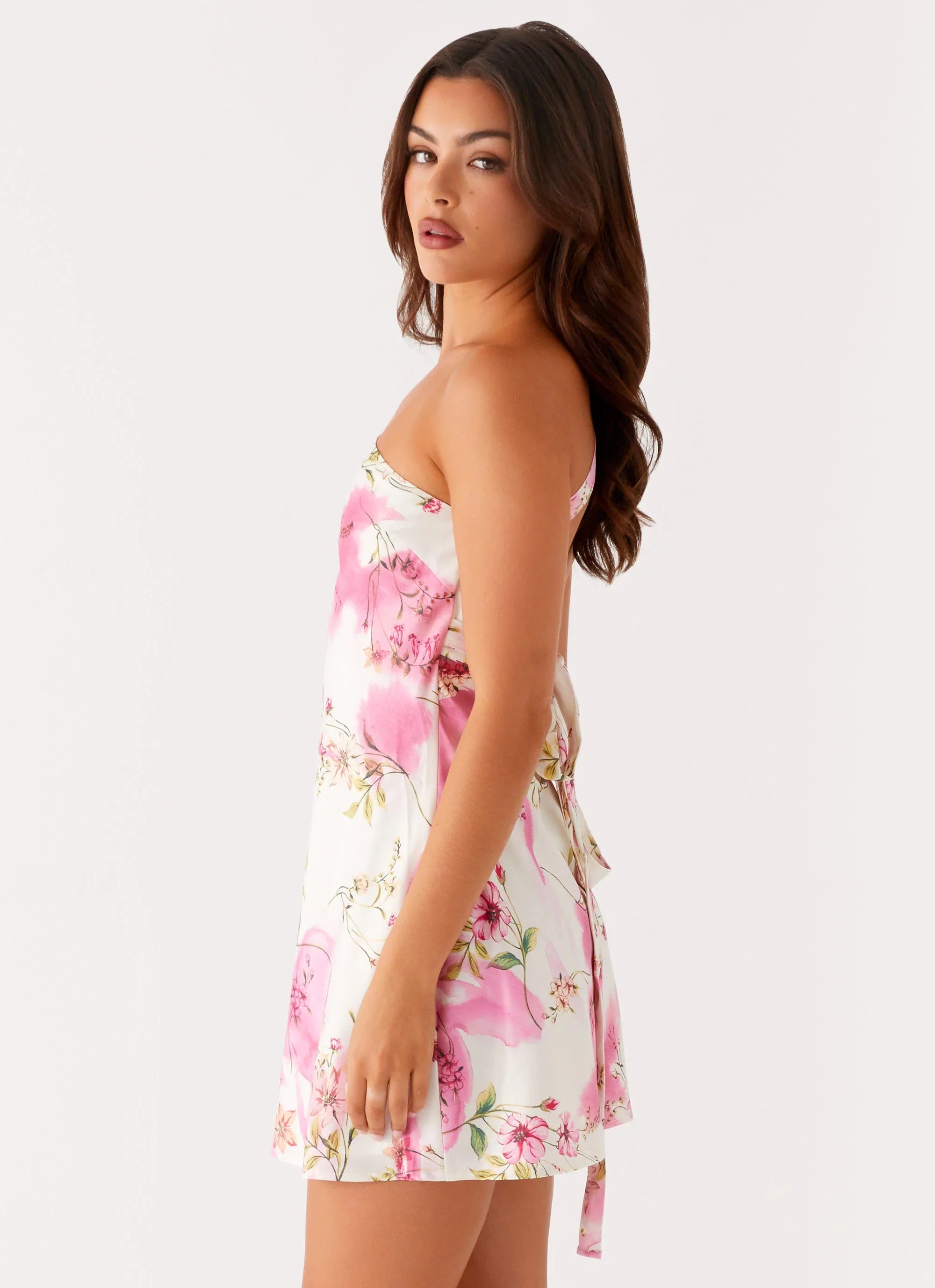Lights Out Mini Dress Ivory Floral Print