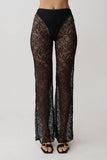 Theodosia Wide Leg Lace Pants Black