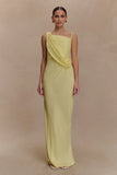 Lorieanne Draped Maxi Dress Lemon