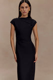 Lorena Cotton Midi Dress Black