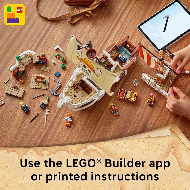 LEGO ONE PIECE The Going Merry Pirate Ship Building Blocks Pretend Play Adventure Toy for Boys Girls 10 Straw Hat Crew Toy Figures Playset for Anime Fans Gift Idea for Birthdays 75639