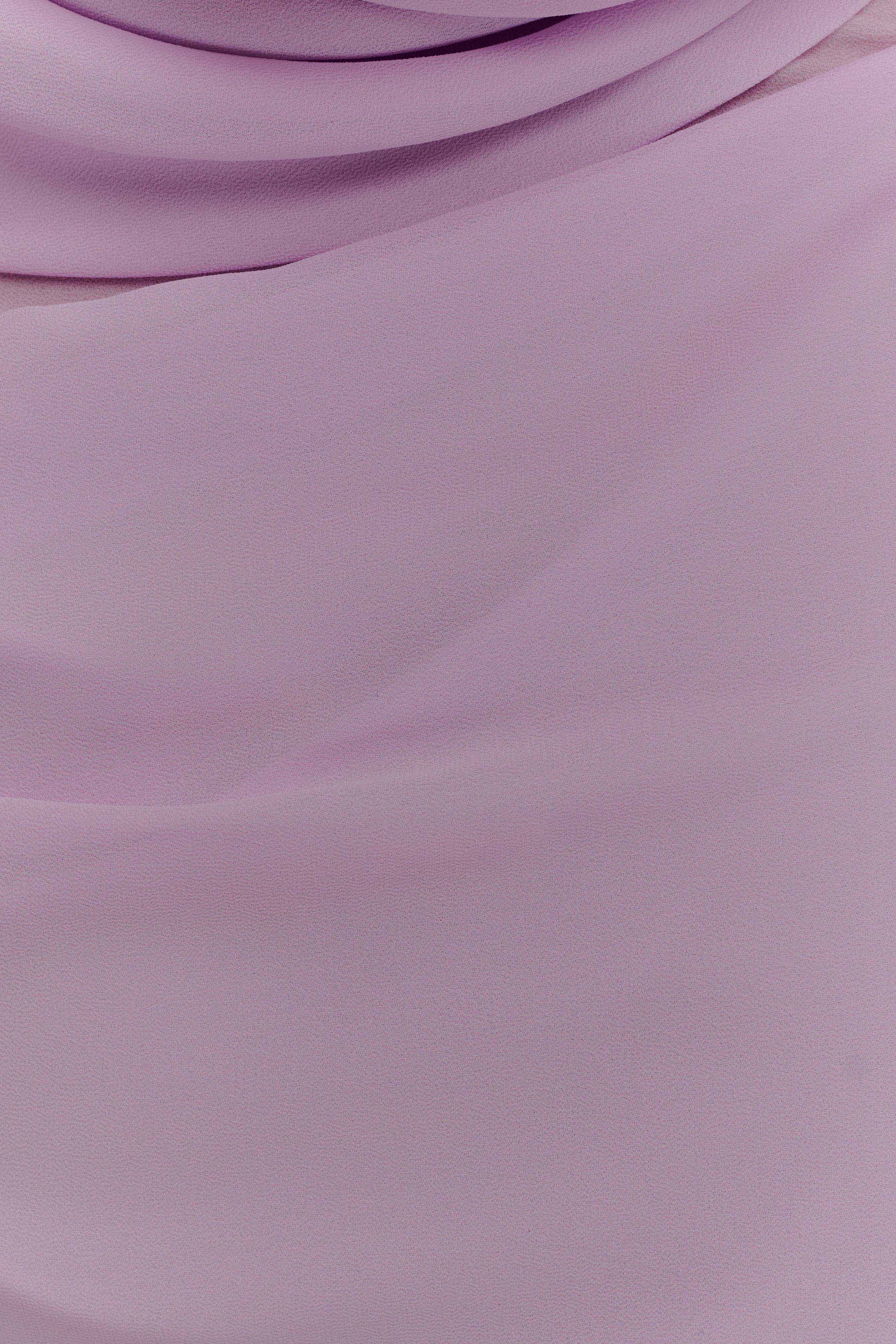 Daria Draped Chiffon Maxi Dress Light Lilac