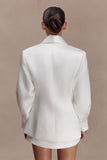 Kylie Oversized Satin Blazer Ivory