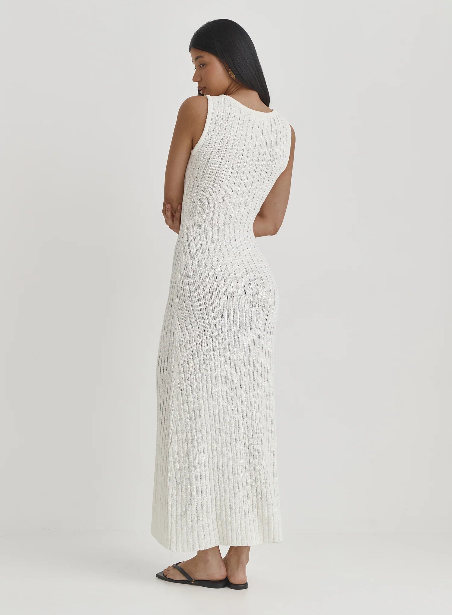 Cream Knit Maxi Dress