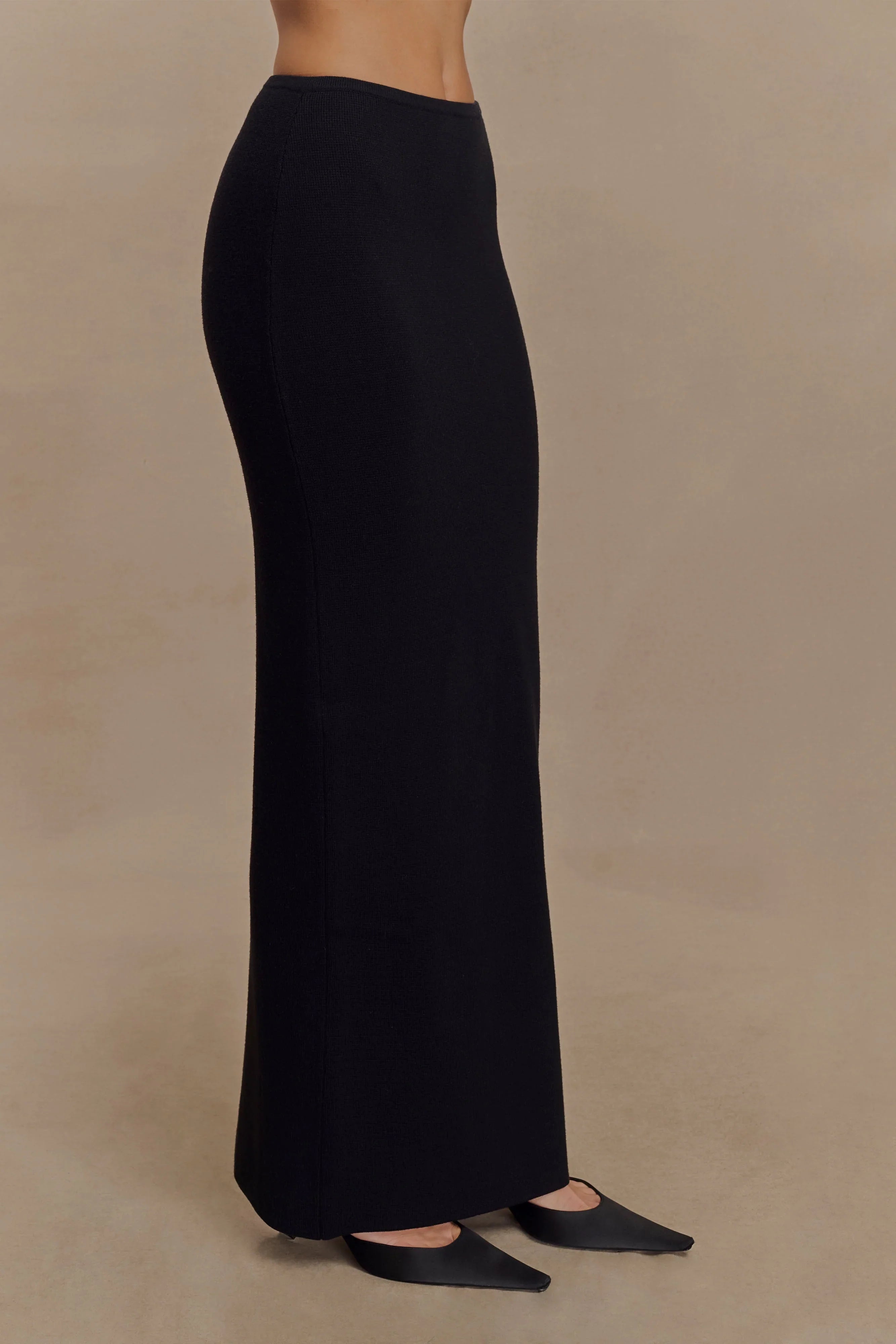 Kyle Knit Maxi Skirt Black