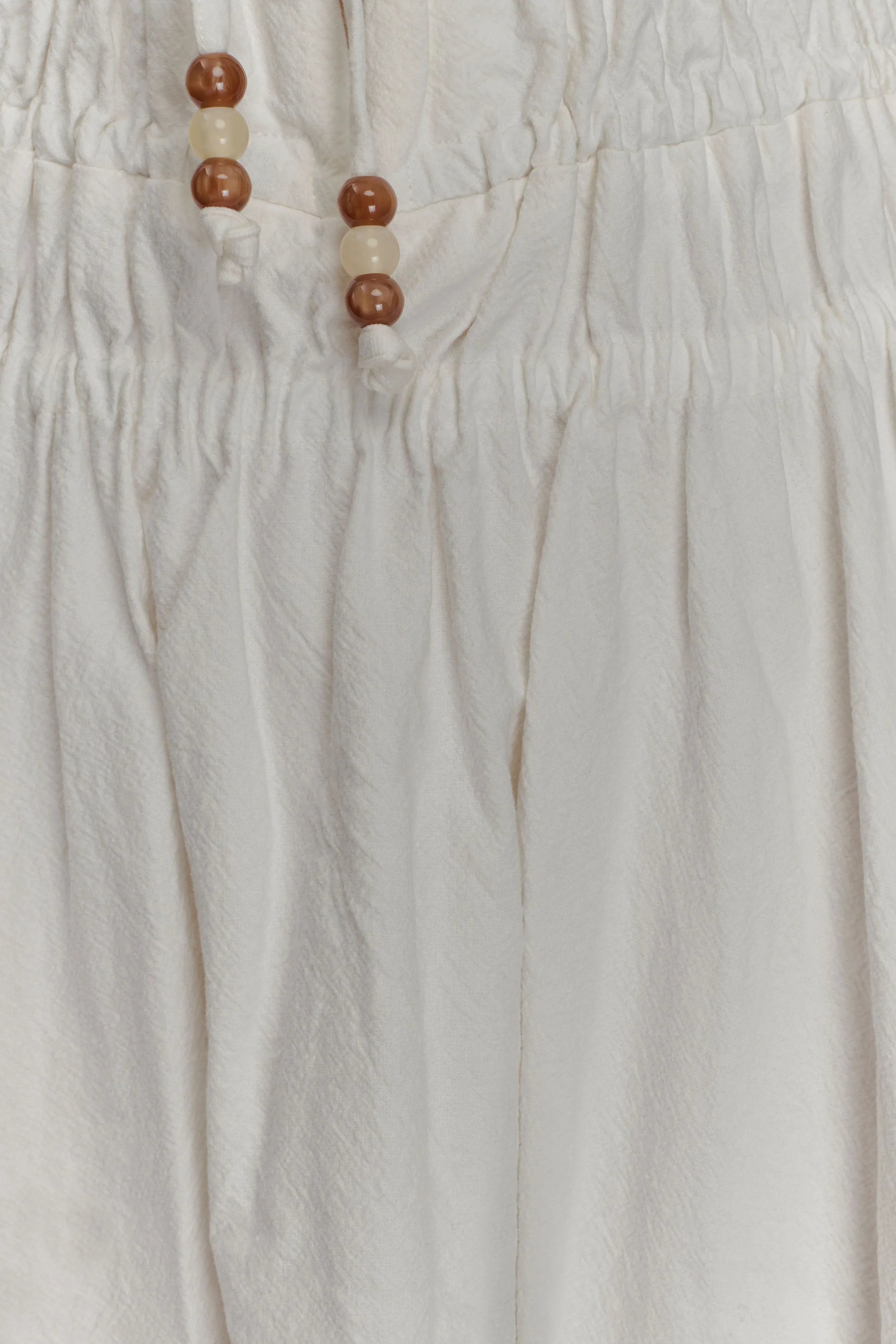 Elias Shirred Cotton Midi Dress White