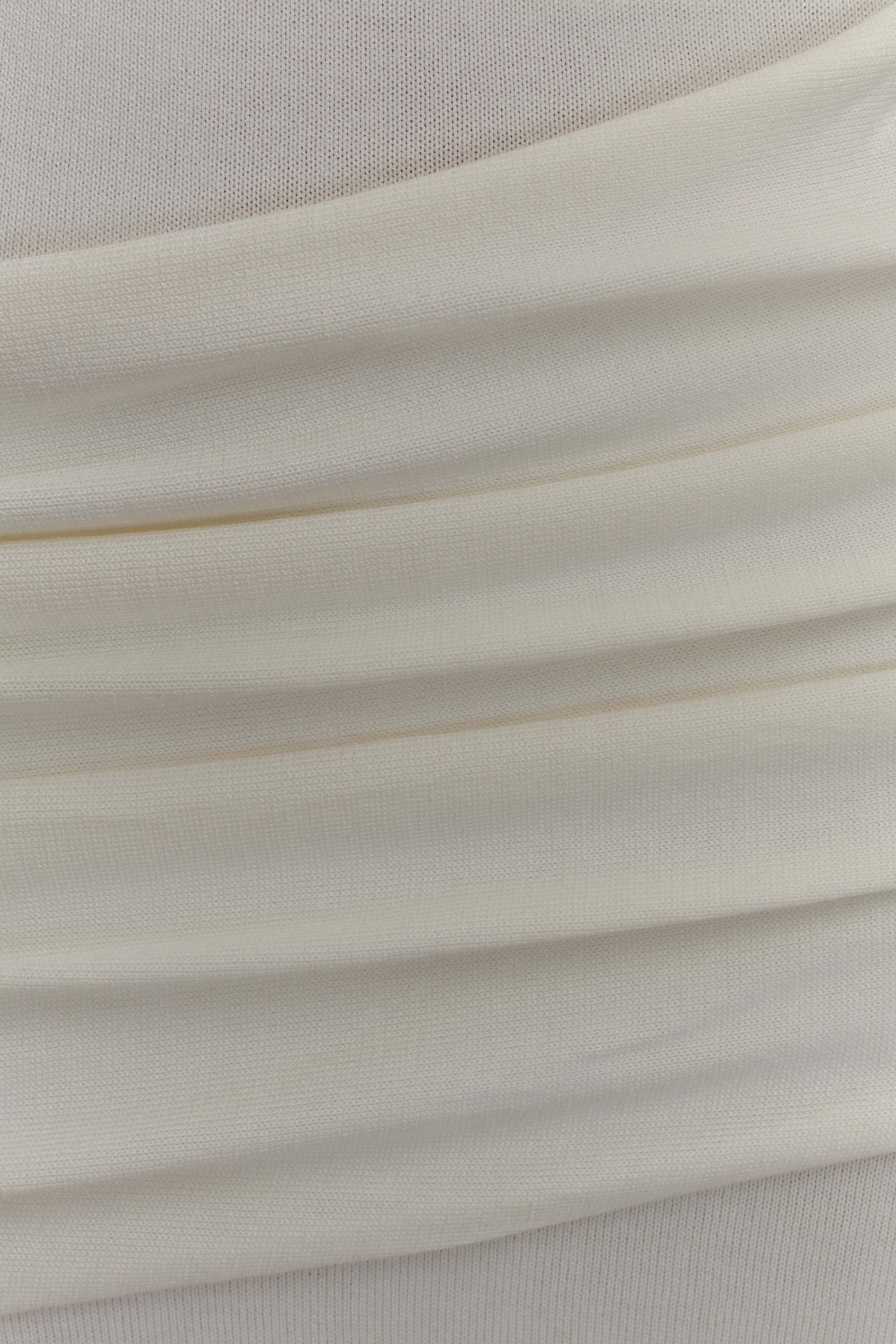 Irene Gathered Knit Maxi Skirt Ivory