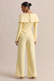 Empress Lemon Bardot Neck Tailored Top