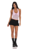 Lace Halter Top in Pink