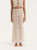 Beige Crochet Maxi Skirt