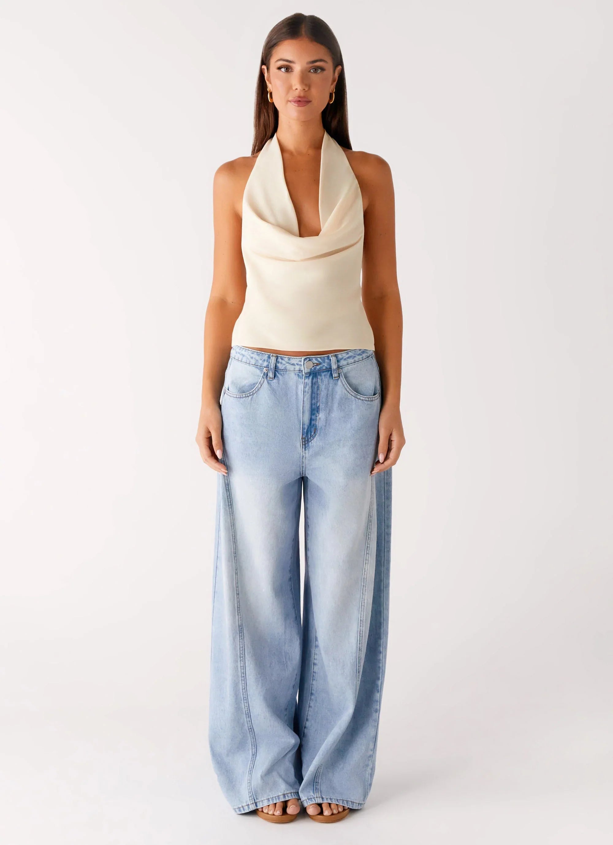 Timeless Wide Leg Jeans Bleached Blue