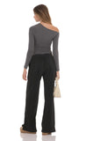 Pleated Straight Pants in Black