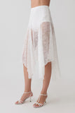 Haime Lace Hankie Midi Skirt Ivory
