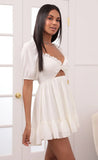 Keyhole Cutout Dress in Ivory