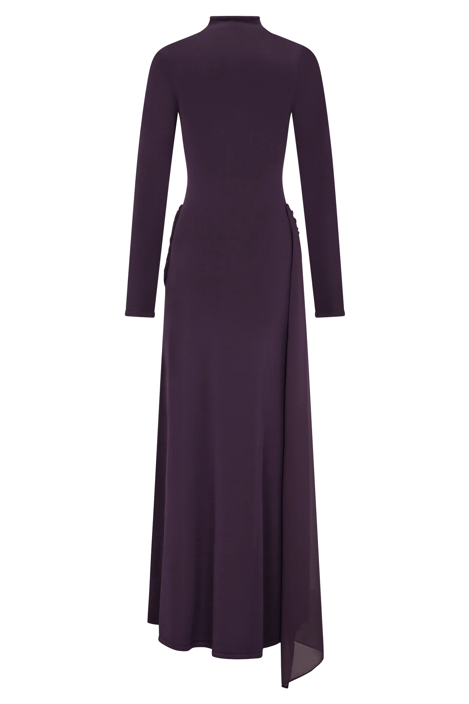 Grayson Knit Chiffon Maxi Dress Plum