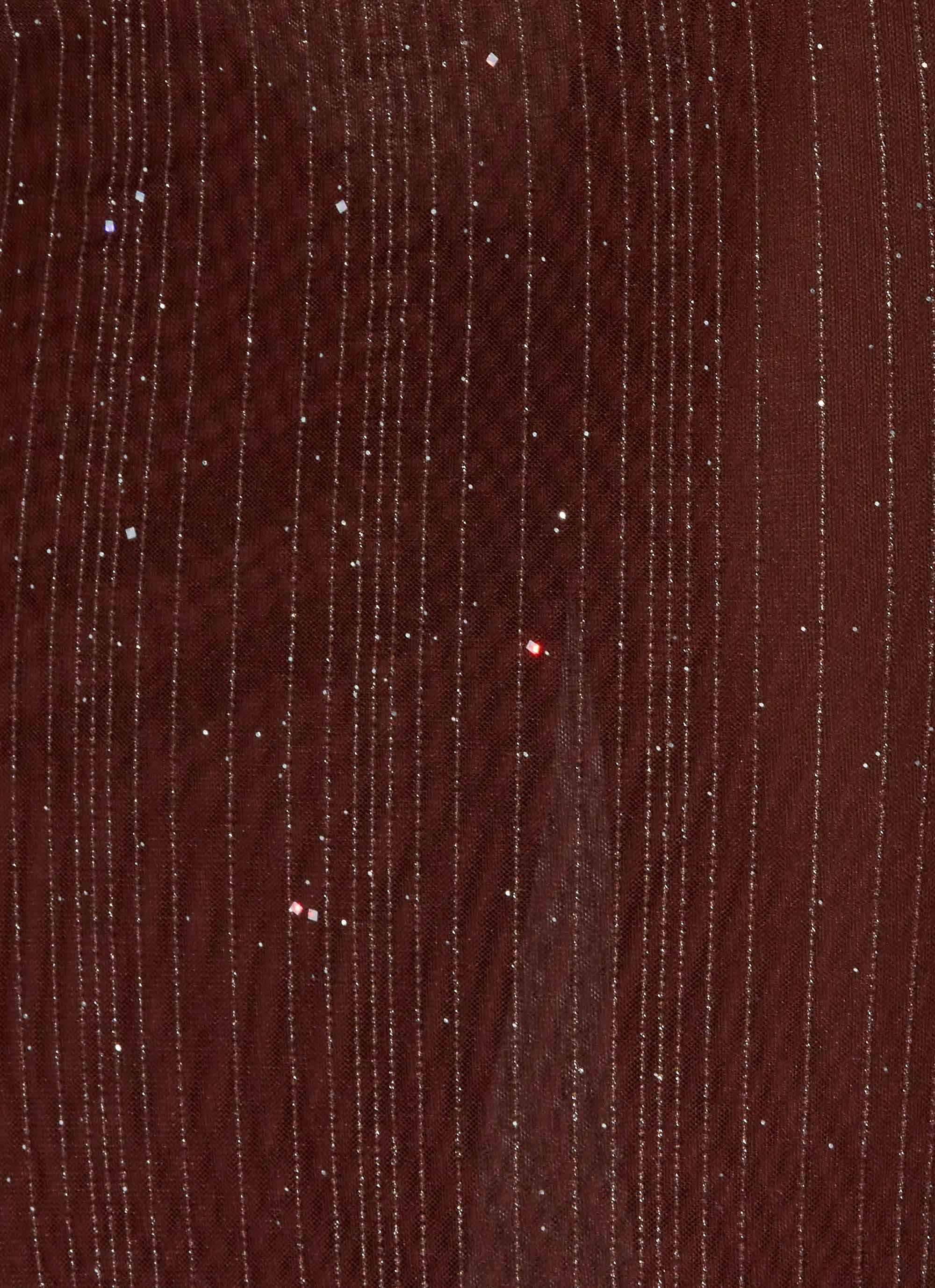Haylan Sparkle Mesh Maxi Dress Chocolate