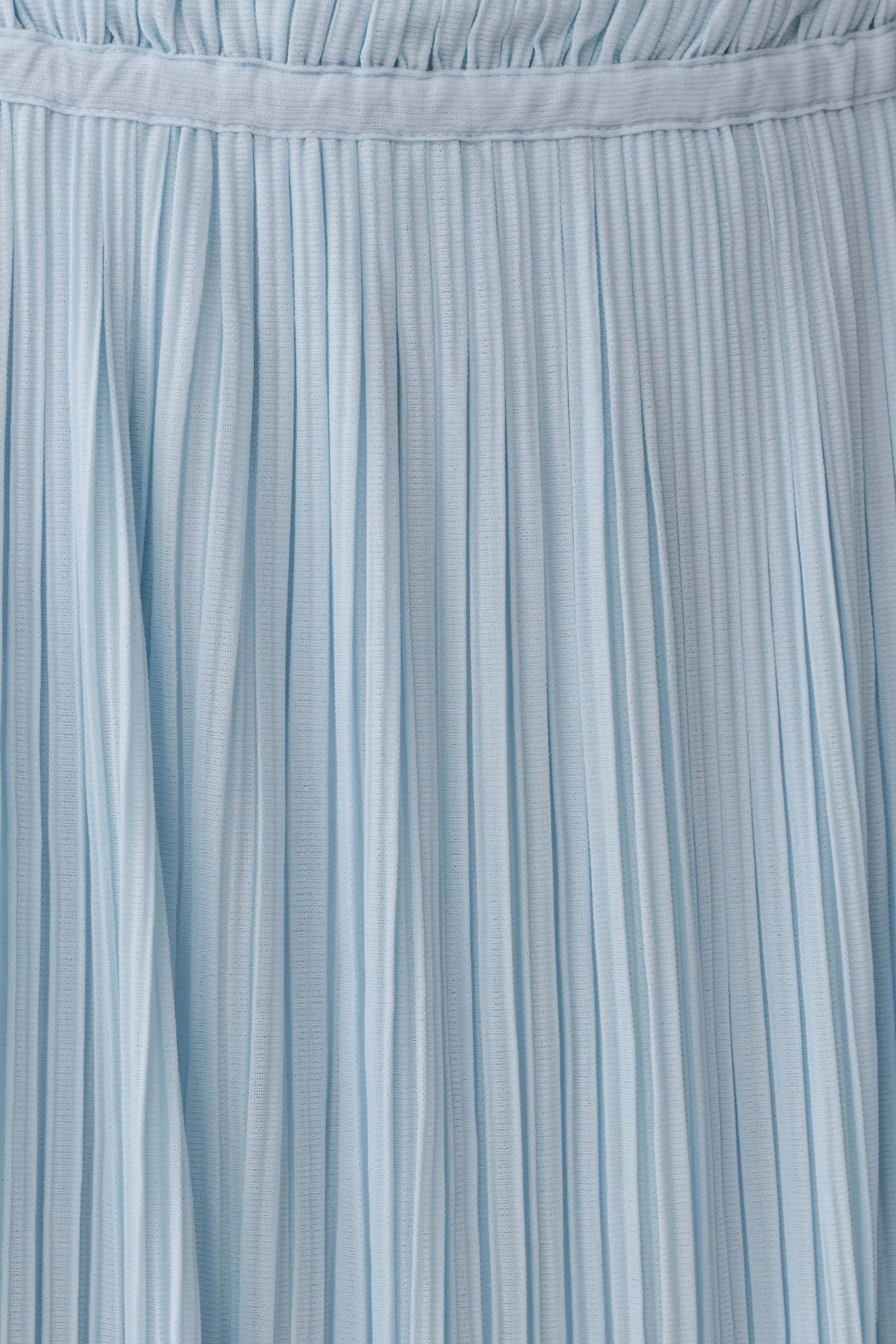 Amaris Gathered Plisse Maxi Skirt Pale Blue