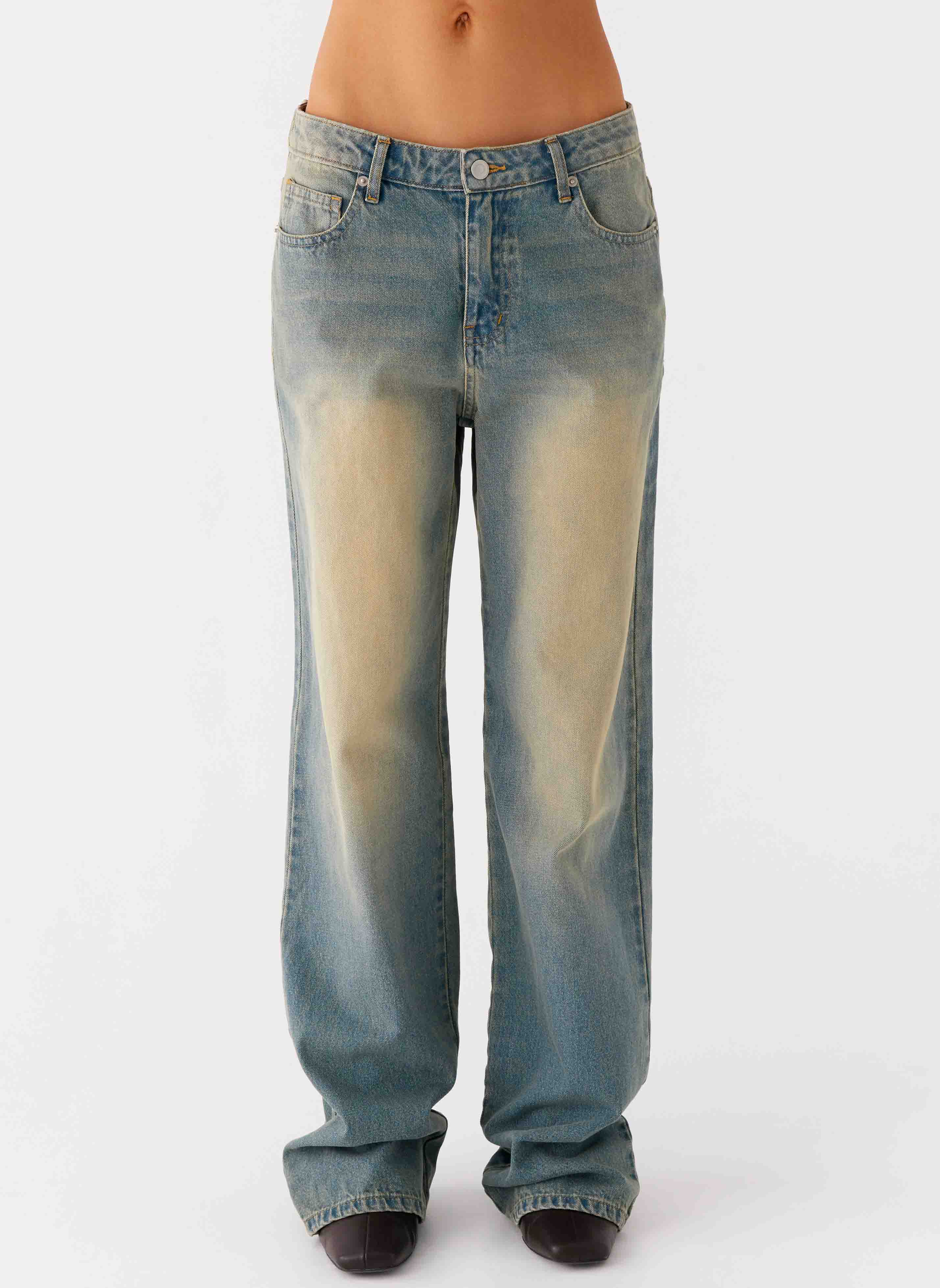 San Diego Straight Leg Denim Jeans Blue Wash