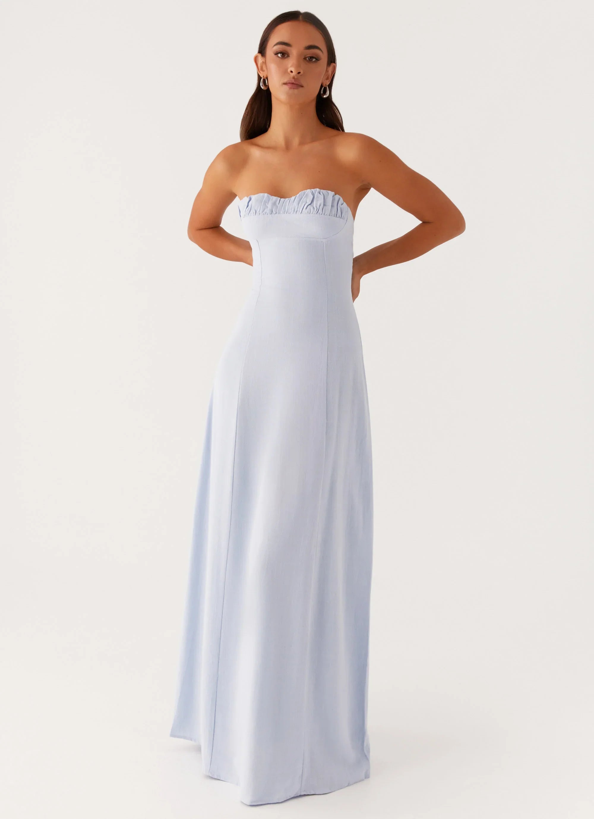 Tayla Linen Maxi Dress Blue