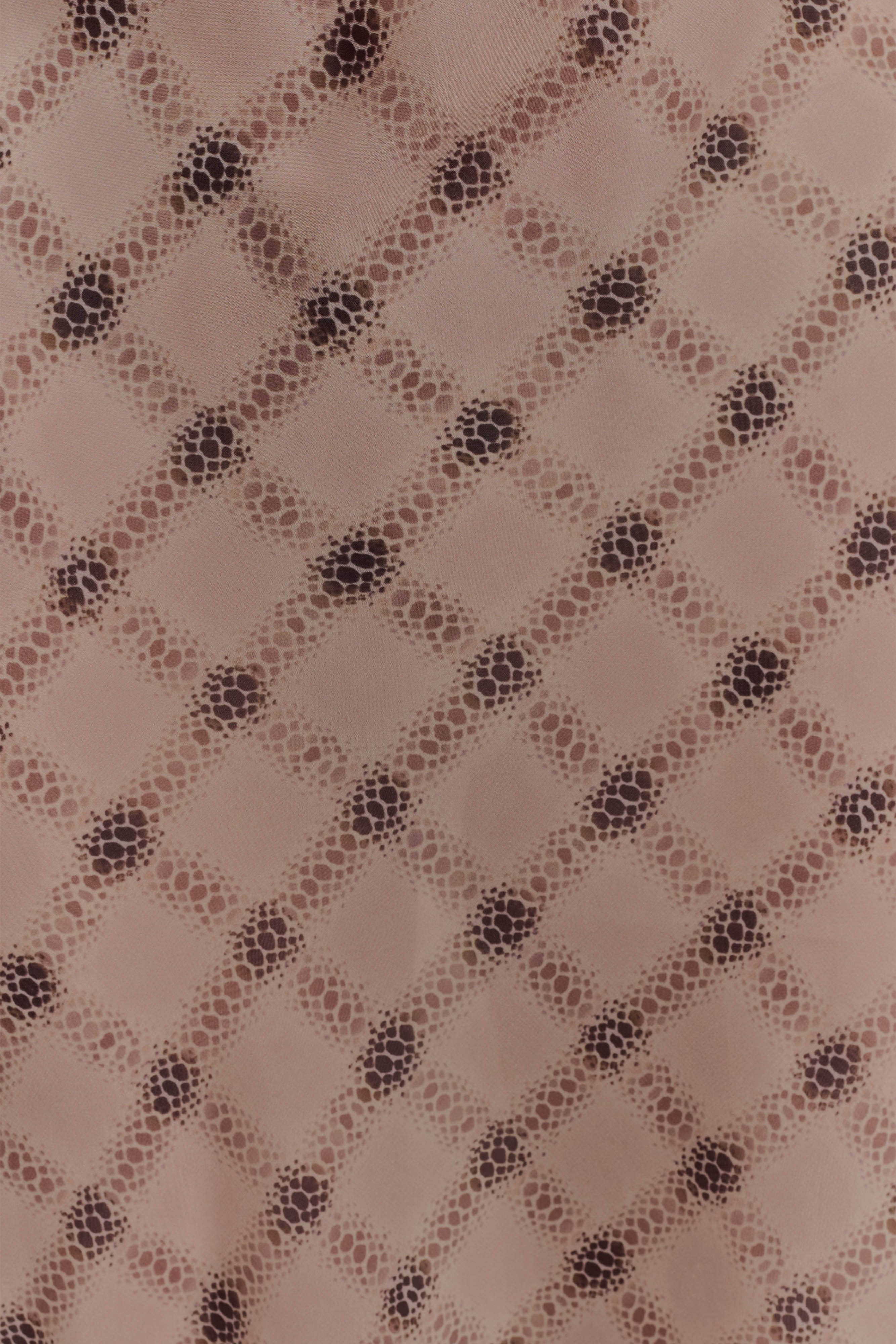 Silvana Chiffon Maxi Dress Snake Check Print Mocha