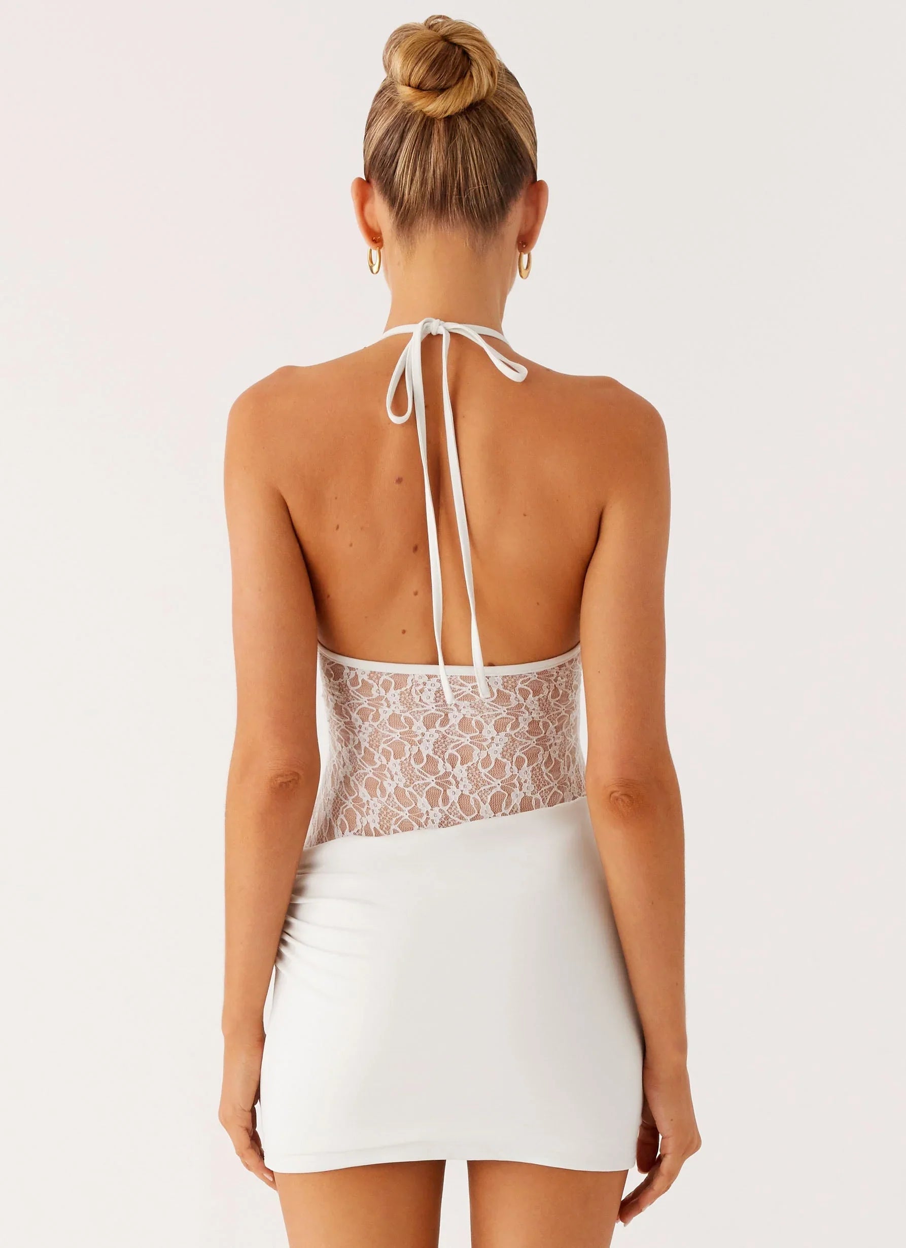 Enchant Lace Mini Dress Ivory