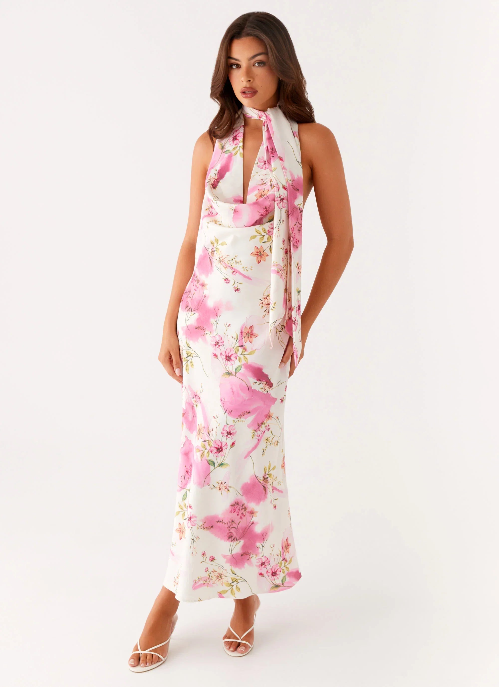 Jensen Midi Dress Ivory Floral Print