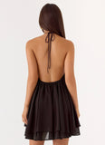 Alicelle Halter Mini Dress Chocolate
