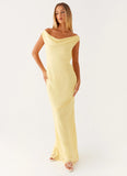 Brittany Chiffon Maxi Dress Pastel Yellow