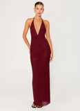 Keliese Beaded Maxi Dress Burgundy