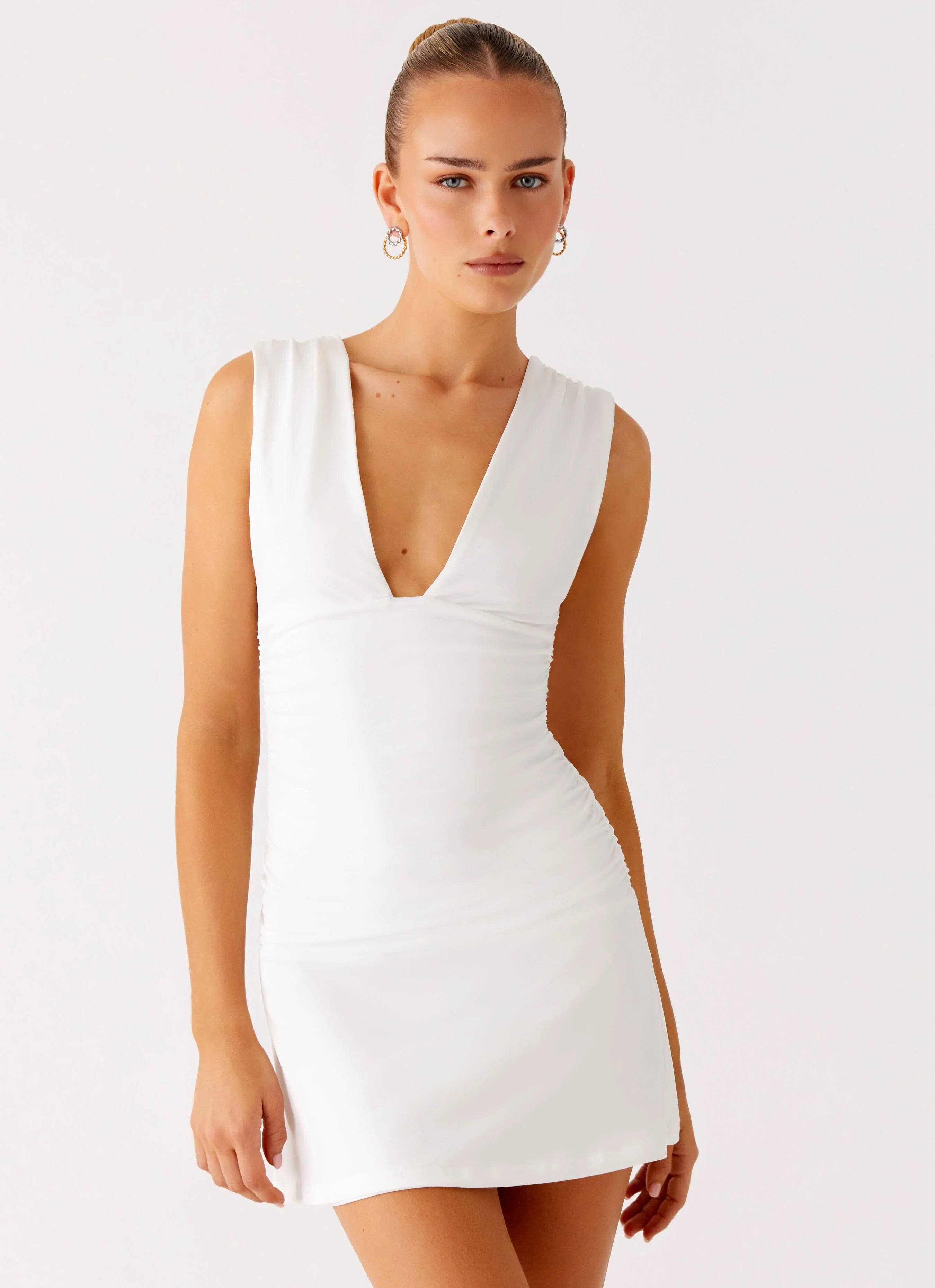 Cherry Sky Mini Dress White