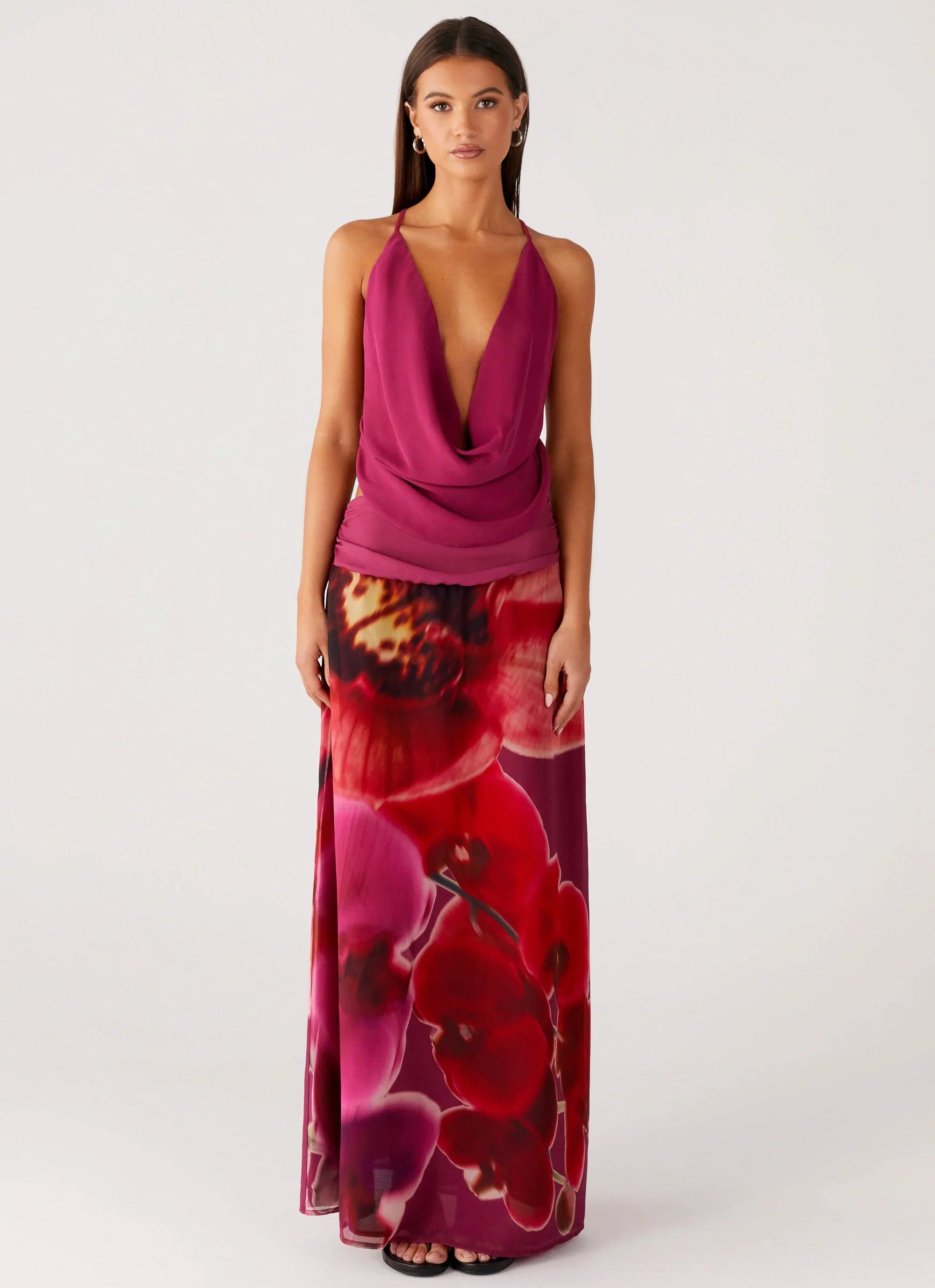 Sweet Charm Cowl Neck Top Violette