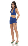 Mesh Dotted Two Piece Set in Blue