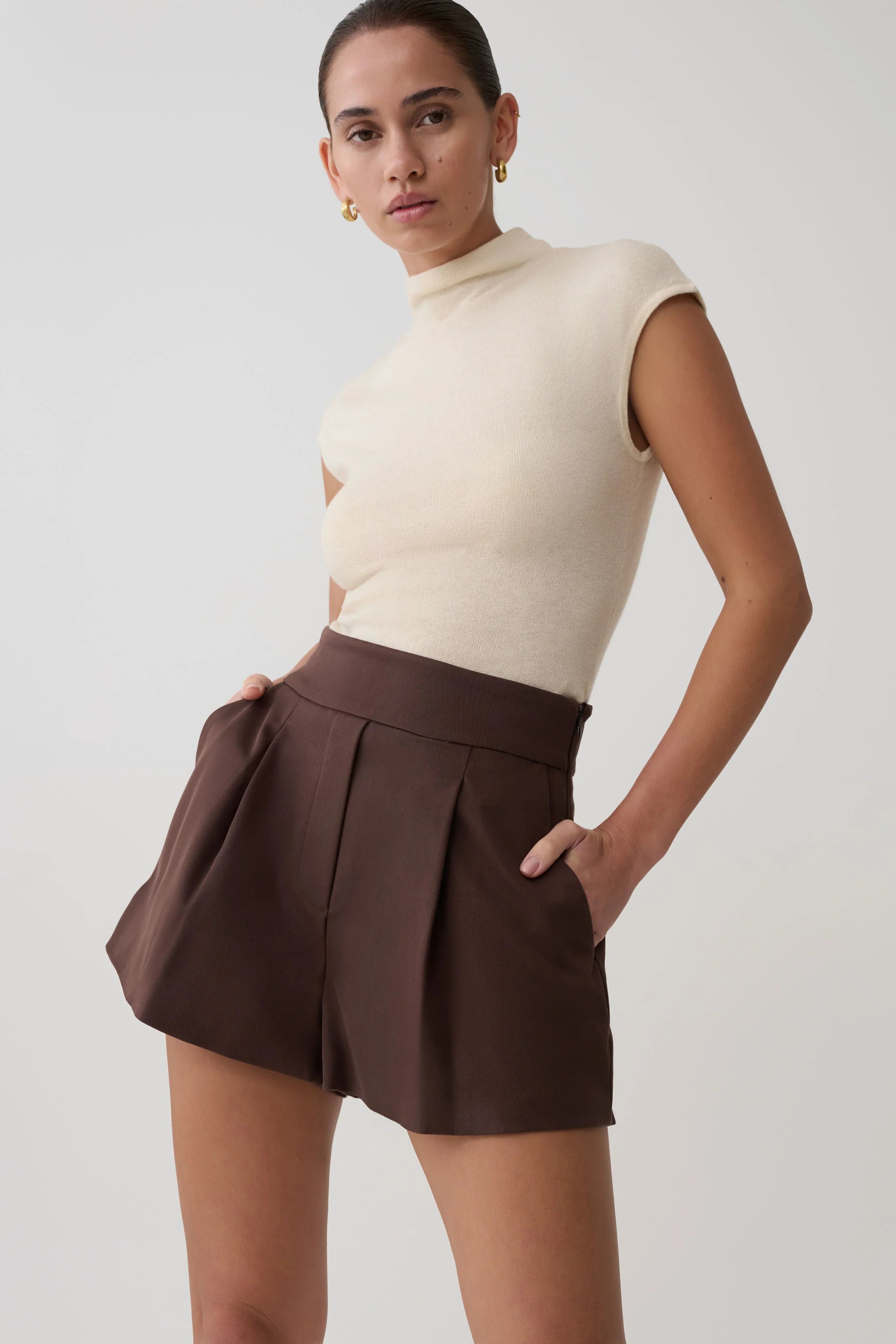 Alden High Waisted Short Chocolate