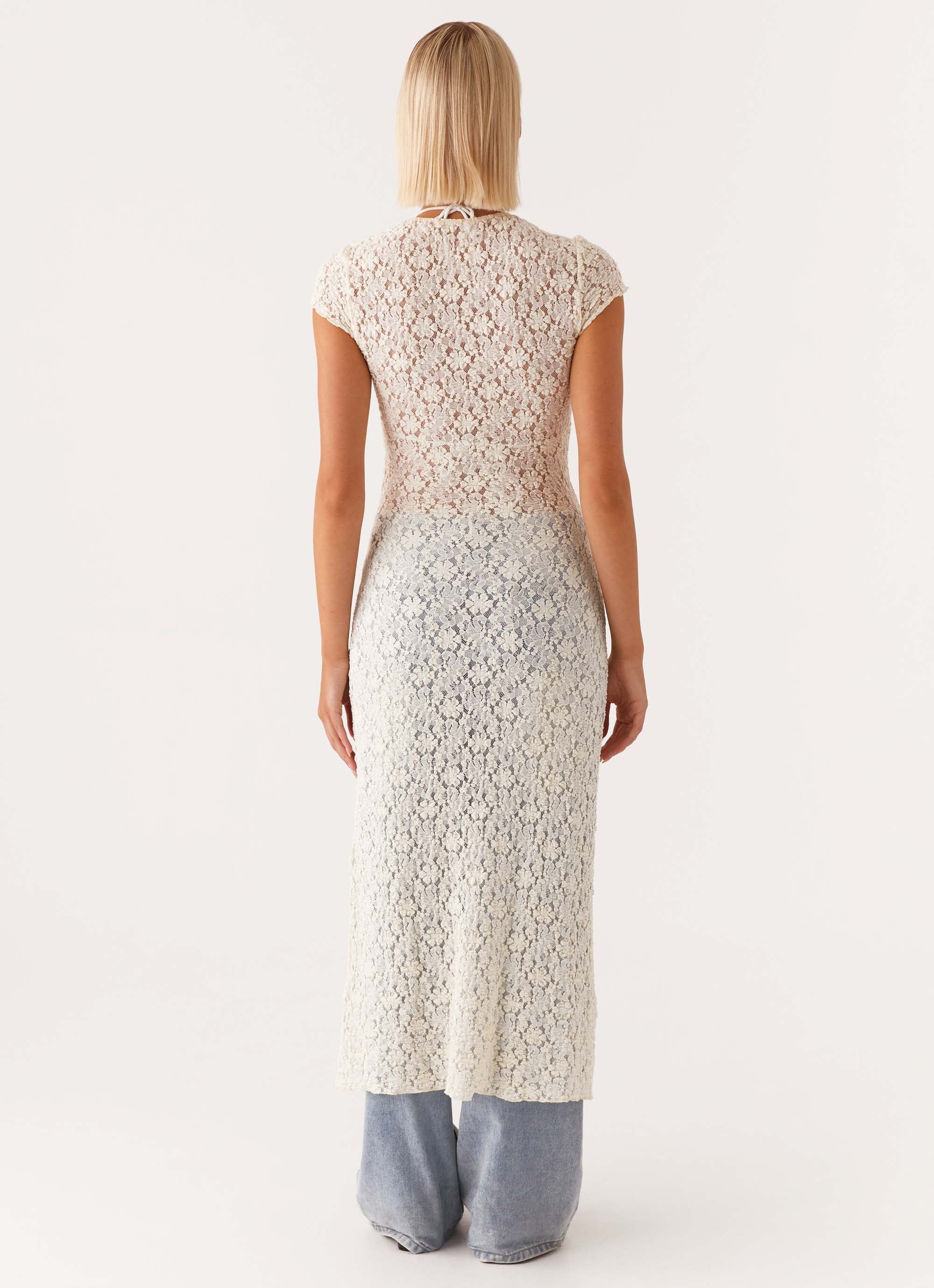 Gisele Lace Midi Dress Ivory