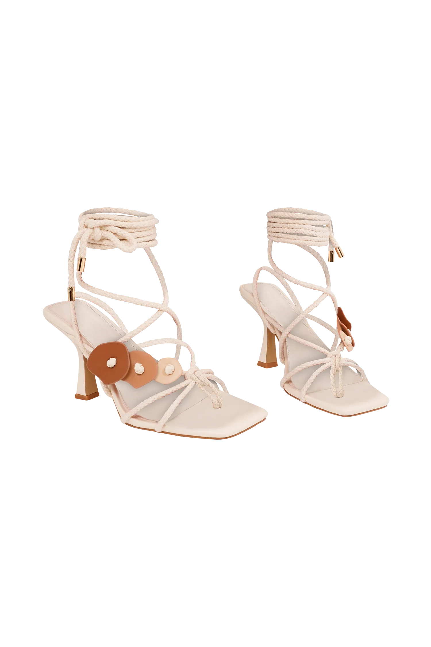 Ezekiel Strappy Sandal Heel Ivory