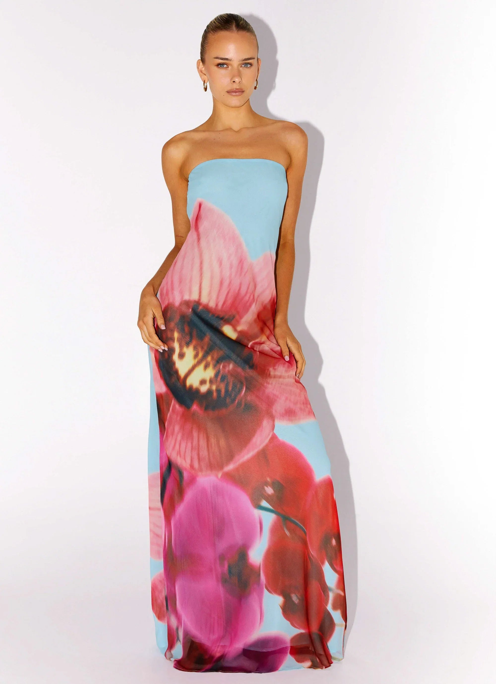 Amelle Maxi Dress Turquoise Bloom