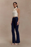 Clio Paneled Flare Jeans Indigo Blue