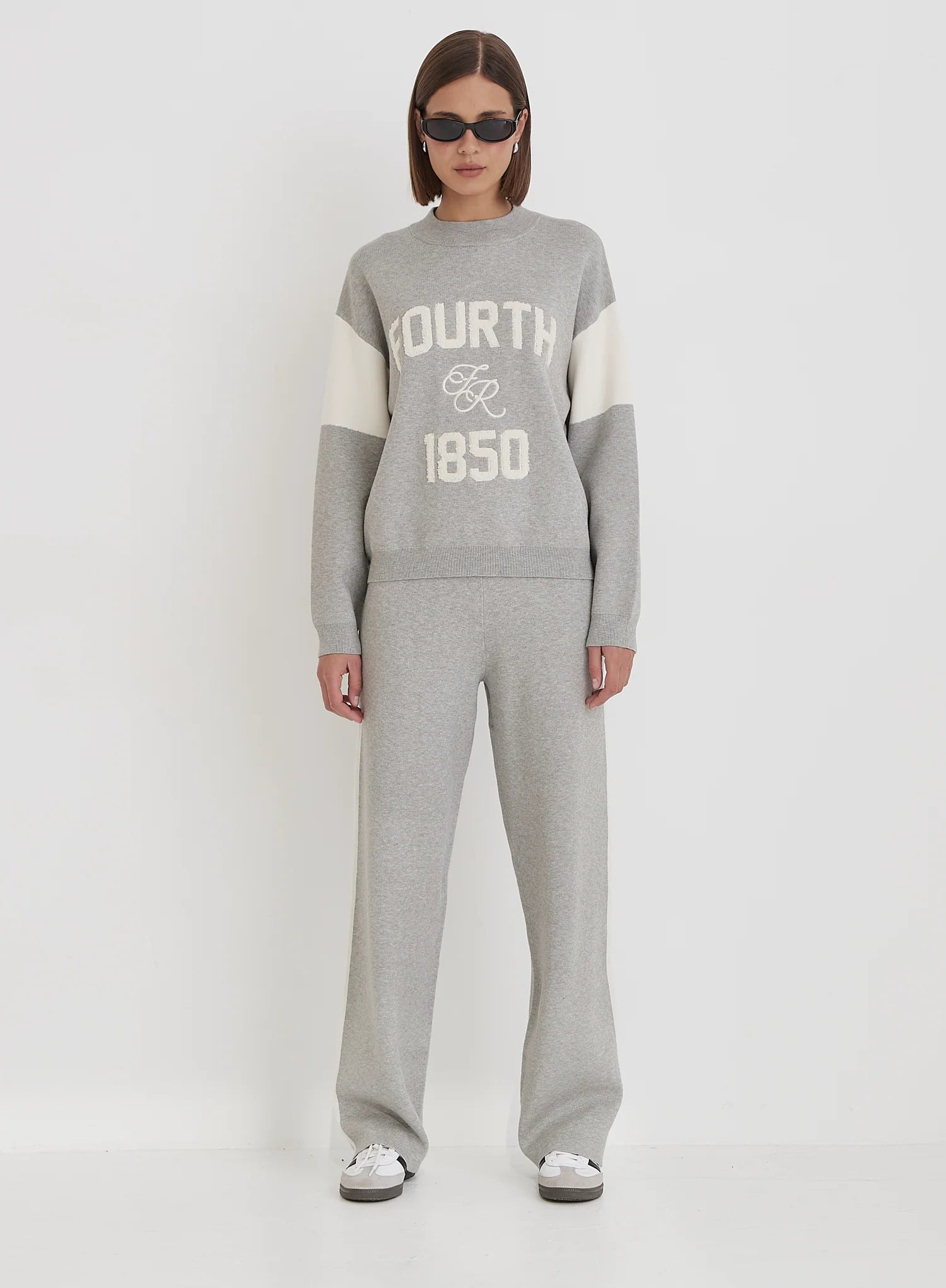 Grey Branded Knitted Jumper