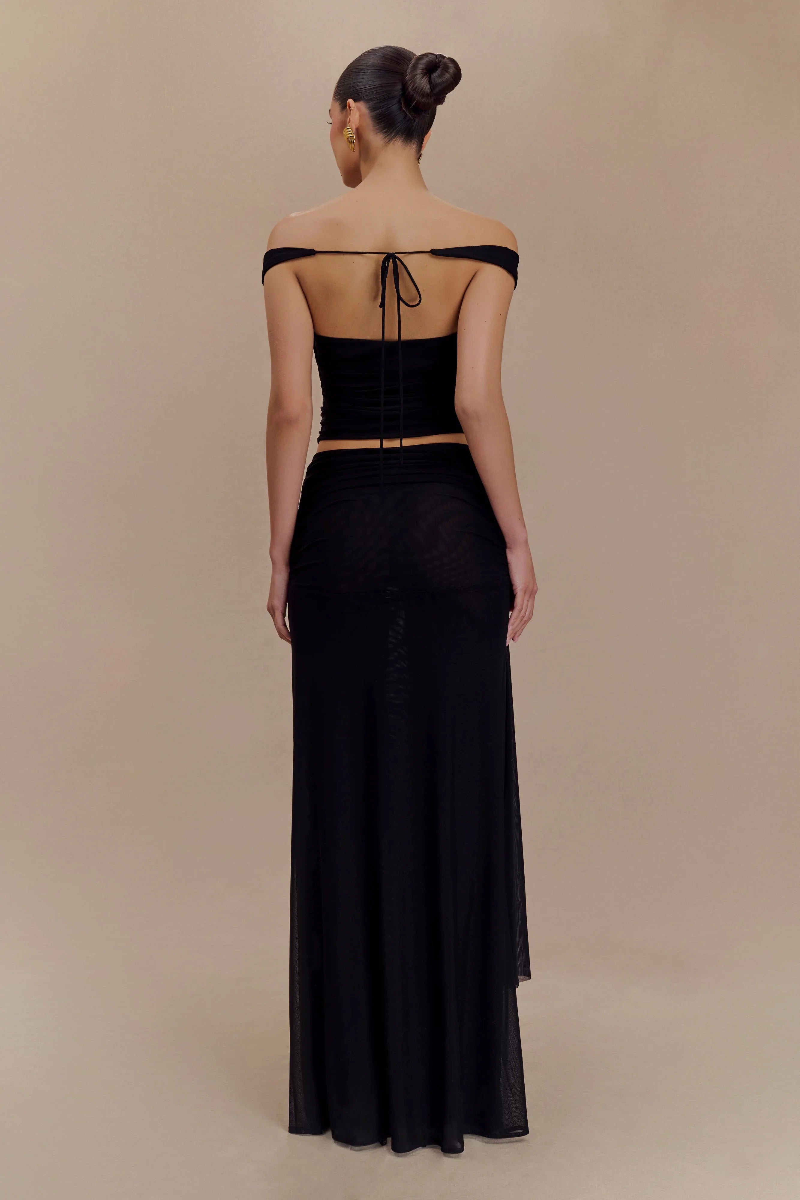 Arna Mesh Maxi Skirt Black