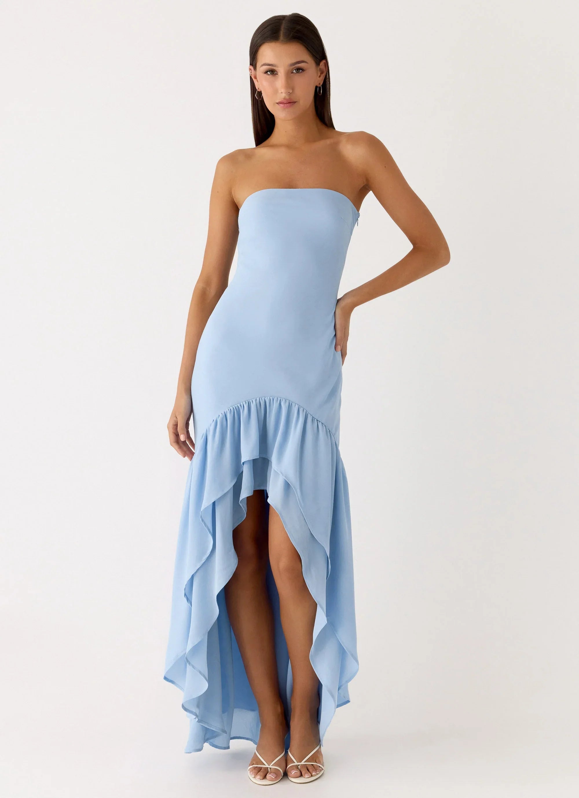Evander Chiffon Maxi Dress Blue