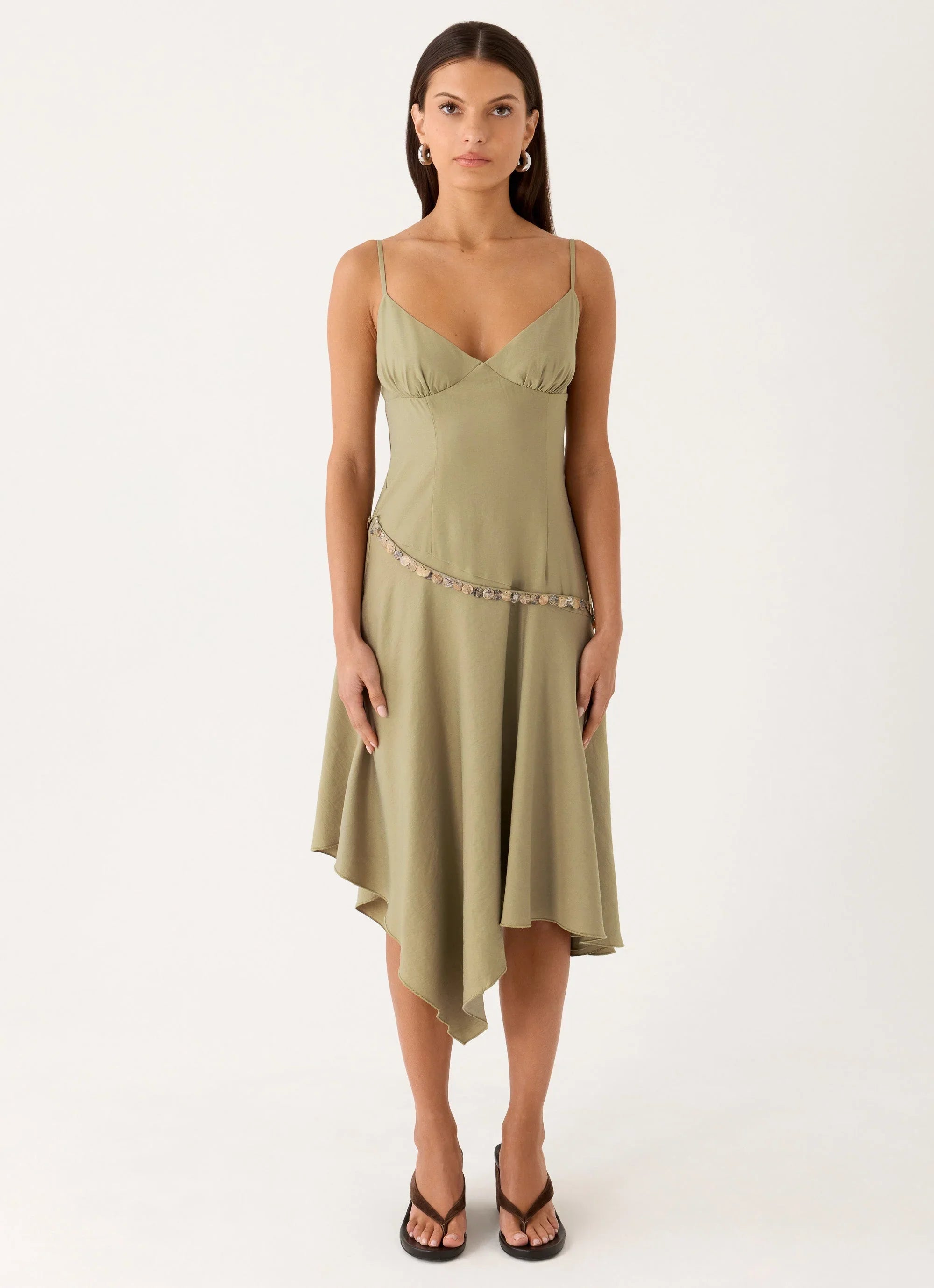Lazure Midi Dress Pale Olive